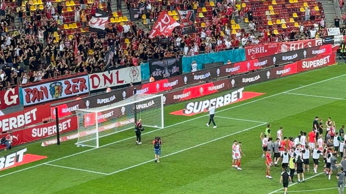 Imagini la finalul partidei Dinamo - Hermannstadt