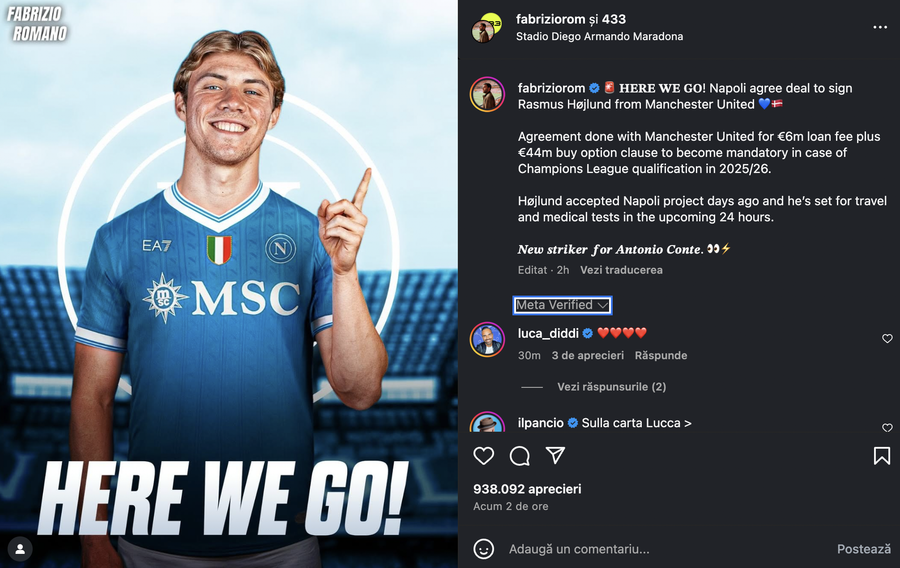 Anunțul făcut de Fabrizio Romano pe pagina sa de Instagram E gata! Starul lui Manchester United ajunge în Serie A » Toate detaliile transferului