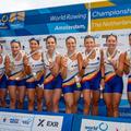 Barca feminină a României de 8 plus 1 rame la CM 2026 Foto: FR Canotaj/Balint Czucz