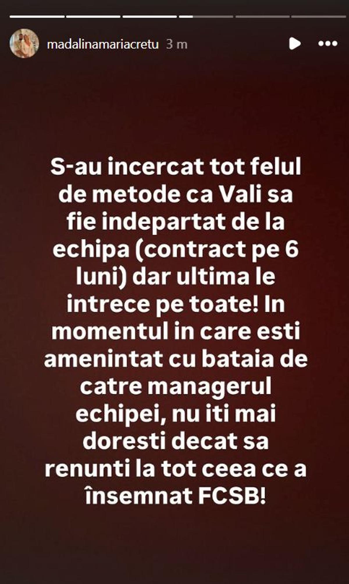 Mesajul soției lui Valentin Crețu, la despărțirea de FCSB