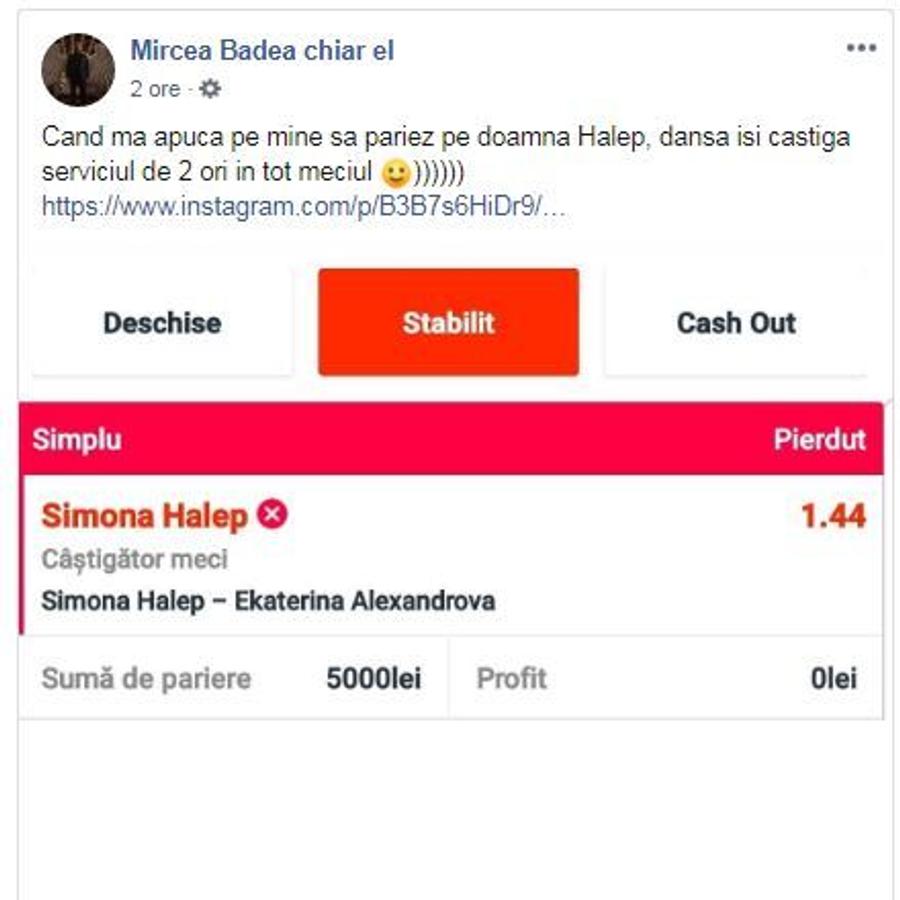 SIMONA HALEP // Mircea Badea, sumă imensă pierdută după eliminarea Simonei Halep: „Când mă apucă pe mine să pariez pe doamna Halep, dânsa își câștigă serviciul de două ori”