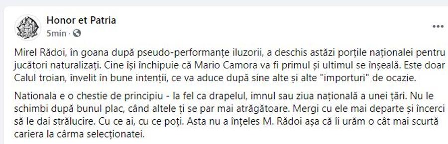 Ultrașii români, REVOLTAȚI după convocarea lui Mario Camora: „Rădoi, îți urăm o carieră cât mai scurtă la națională!”