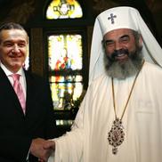 Fotomontaj cu Gigi Becali și Patriarhul Daniel