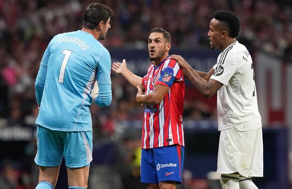 Atletico Madrid - Real Madrid, întrerupt 20 de minute! Ultrașii gazdelor, gesturi scandaloase. Cadru șocant cu Thibaut Courtois