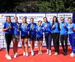 Echipajul de 8 plus 1 rame (f) - sosire canotori de la CM 2025 Foto: Mihai Solovăstru