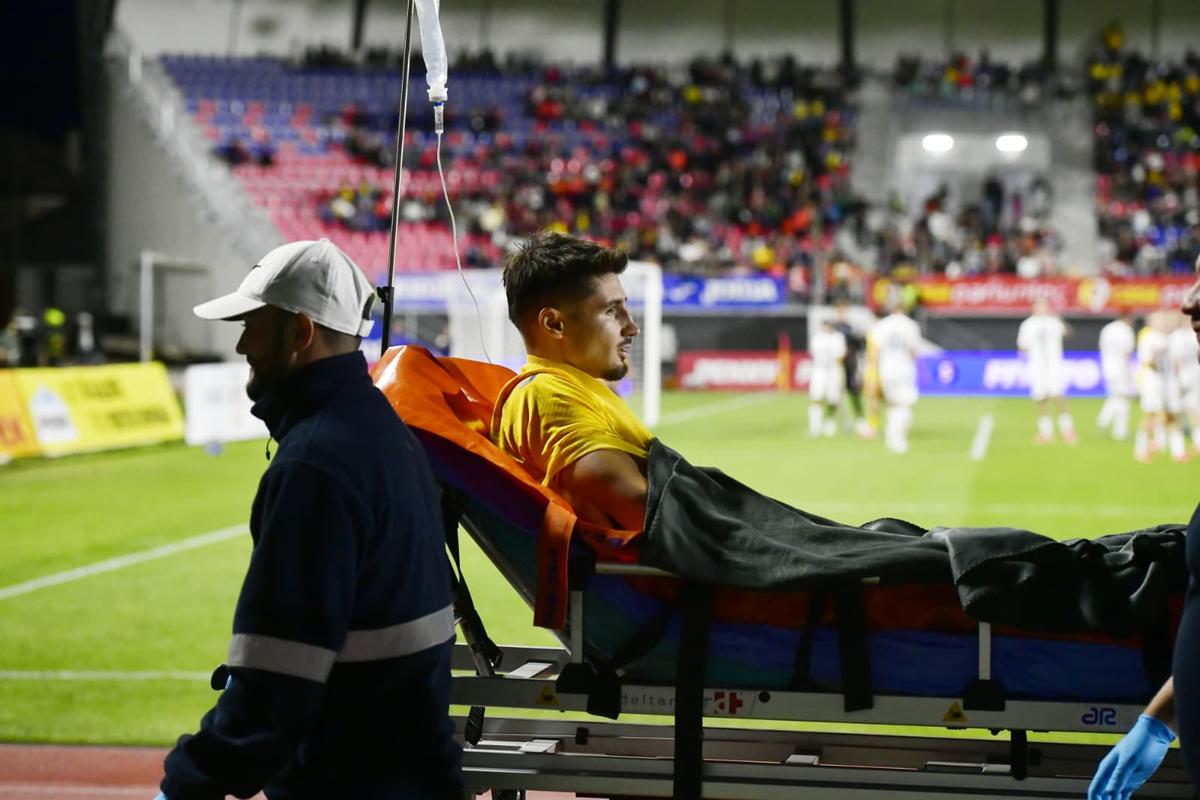 Lovitură pentru echipa din Superligă: accidentare horror în România U21 - Finlanda U21 » A fost scos pe targă!