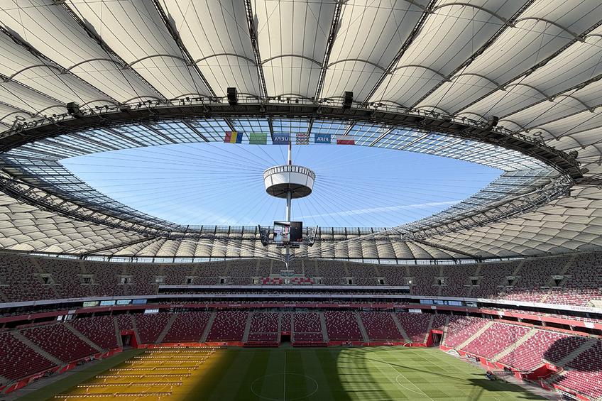 Gazonul de la Stadionul Naţional din Varşovia este impecabil înainte de Polonia - România FOTO: Ionuţ Iordache (GSP)