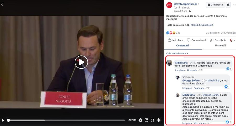 VIDEO Reacție șocantă a lui Mihai Dina în timpul conferinței lui Ionuț Negoiță: „Fiecare jucător are familie, are rate, dobitocule”