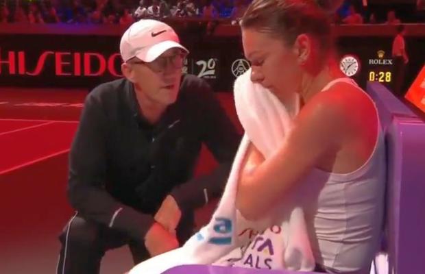 SIMONA HALEP - ELINA SVITOLINA // VIDEO Darren Cahill, chemat pe teren în primul set » Ce sfaturi i-a dat elevei sale + cum a reacționat Halep