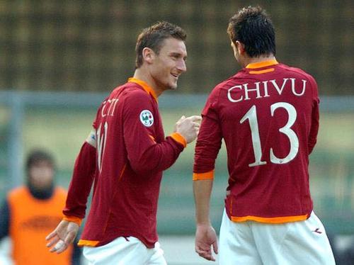 Cristi Chivu și Francesco Totti la Roma, un cuplu care a rezistat patru ani la AS Roma / Foto: Imago