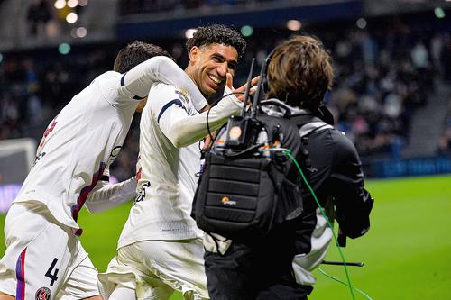 Achraf Hakimi, sărbătorind hat-trick-ul de astăzi / foto: Imago Images