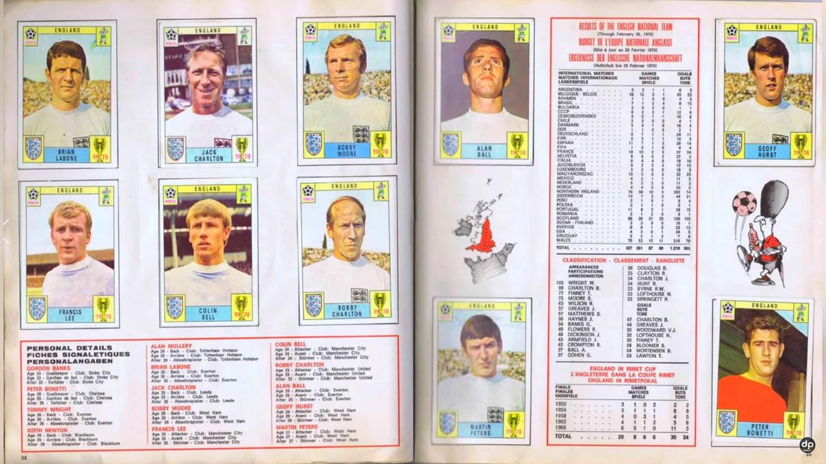 Panini album World Cup Mexico 1970