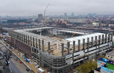 FOTO EXCLUSIV. Cum arată stadionul Giulești la final de 2020: structura acoperișului e aproape finalizată