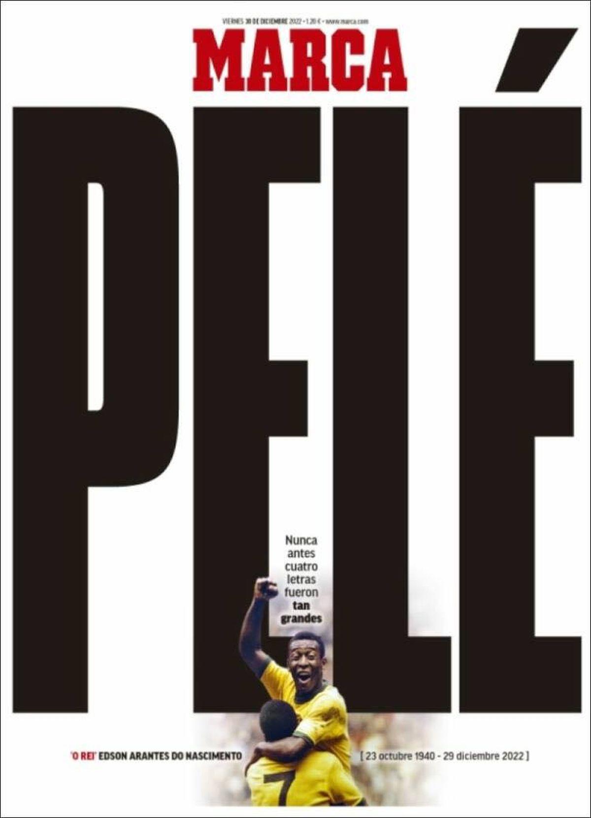 „Niciodată patru litere n-au fost atât de mari” » Cele mai prestigioase publicații ale lumii îi dedică pagini emoționante lui Pelé