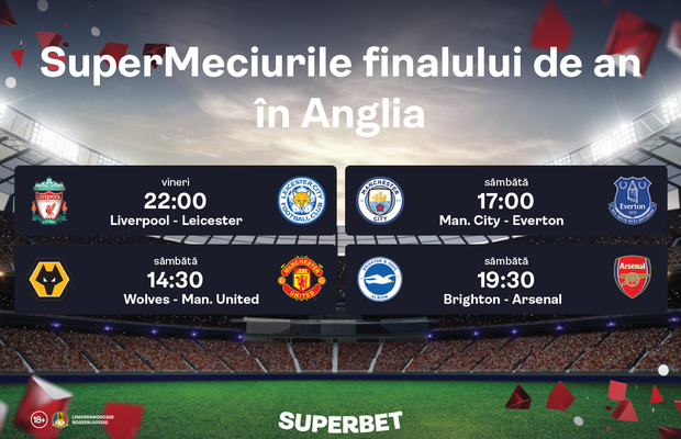 SuperFotbal pe final de an. Granzii din Premier League, favoriți pe linie în ultima etapă din 2022