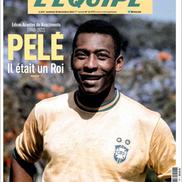 Francezii de la L'Equipe, cel mai important ziar de sport din Franța, adoptă culorile Braziliei la prima pagină, ilustrată cu o fotografie cu Pele și mesajul: „A fost un rege”