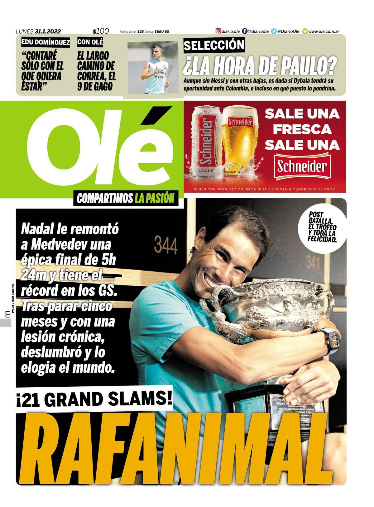 Presa internațională, la picioarele lui Rafael Nadal după victoria istorică de la Australian Open