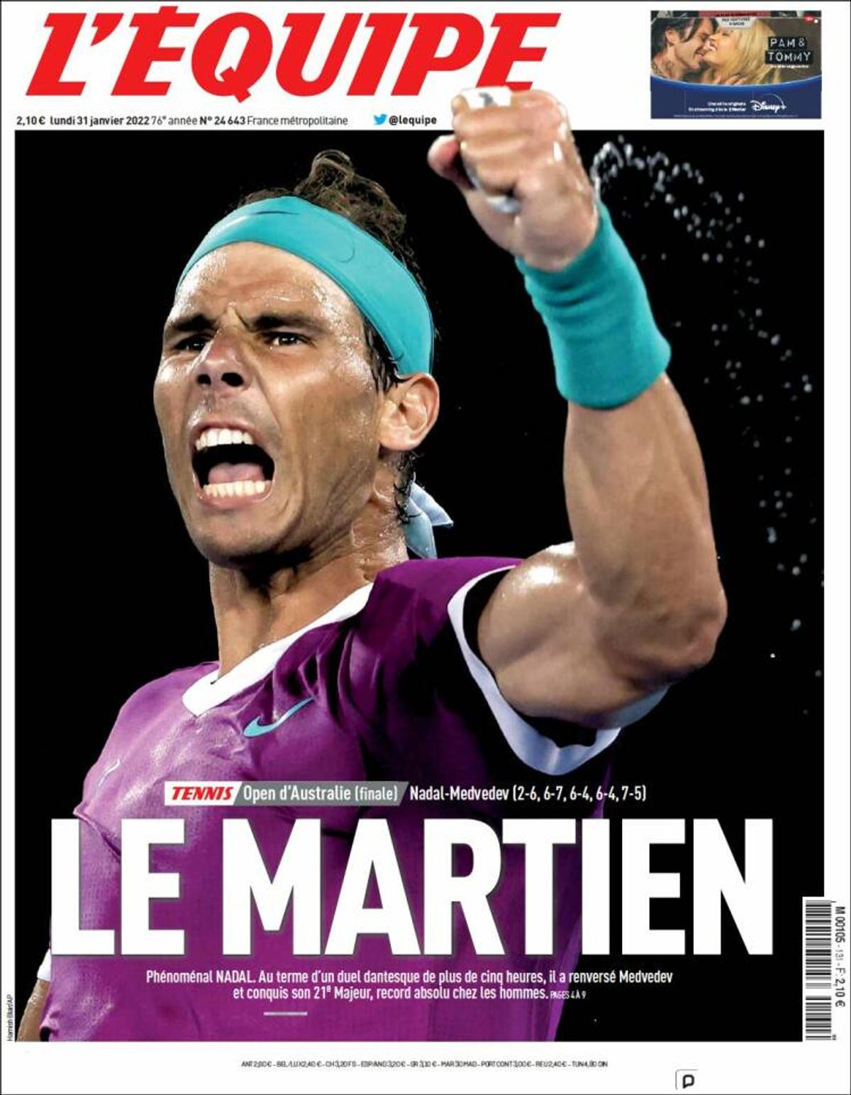 „Cel mai mare dintre cei mai mari” » Ediții de colecție ale presei internaționale, după victoria istorică reușită de Nadal la Australian Open