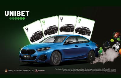 De la Unibet, pentru jucători: 5 BMW-uri și peste 1.000 de premii în următoarele 9 săptămâni