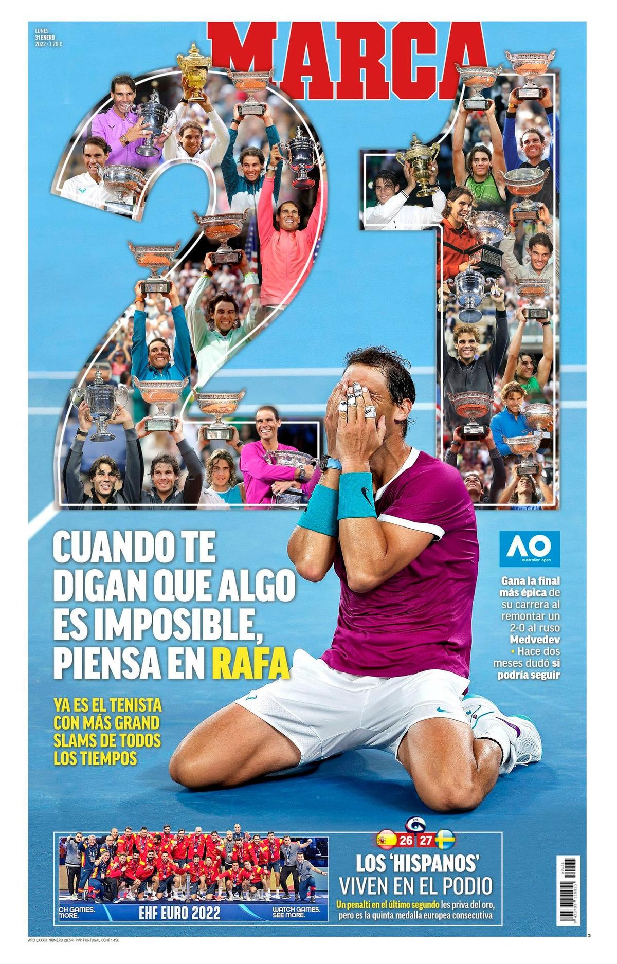 Presa internațională, la picioarele lui Rafael Nadal după victoria istorică de la Australian Open