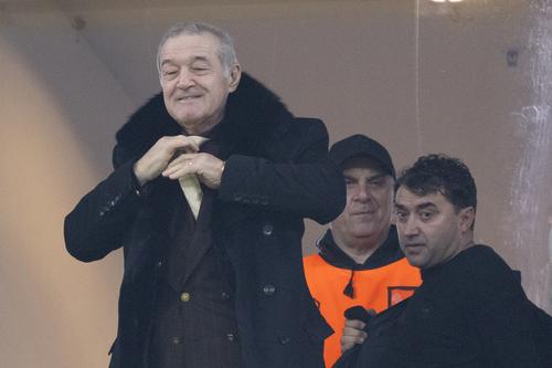 Gigi Becali şi Ionuţ Luţu, în tribune la meciul FCSB - Manchester United 0-2 FOTO: Ionuţ Iordache (GSP)