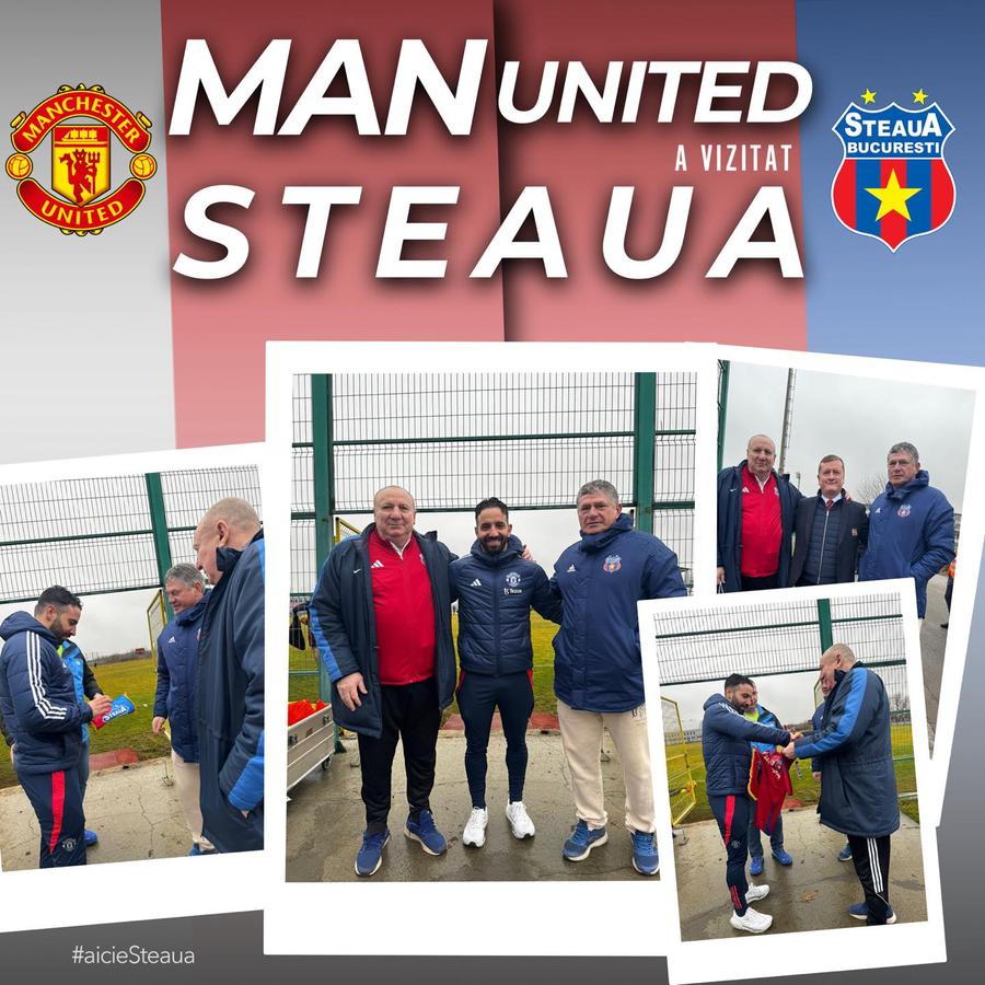 Mesajul postat de Steaua, după ce Manchester United s-a antrenat în Ghencea, foto: Facebook @Steaua București Steaua nu s-a abținut, după ce United s-a antrenat în Ghencea » Ironia supremă pentru rivala FCSB