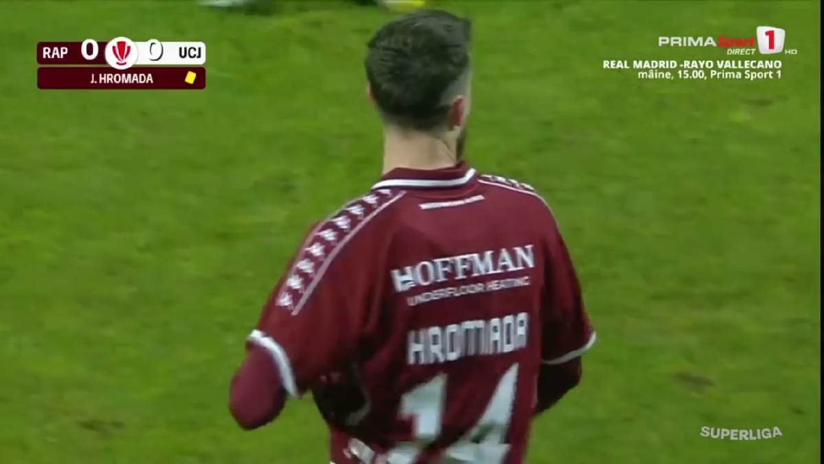 Jakub Hromada a luat galben cu U Cluj și va fi suspendat cu Hermannstadt