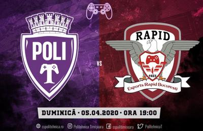 Rapid și Poli Timișoara, întâlnire de gală pe FIFA 20 » Banii strânși vor fi donați unui spital