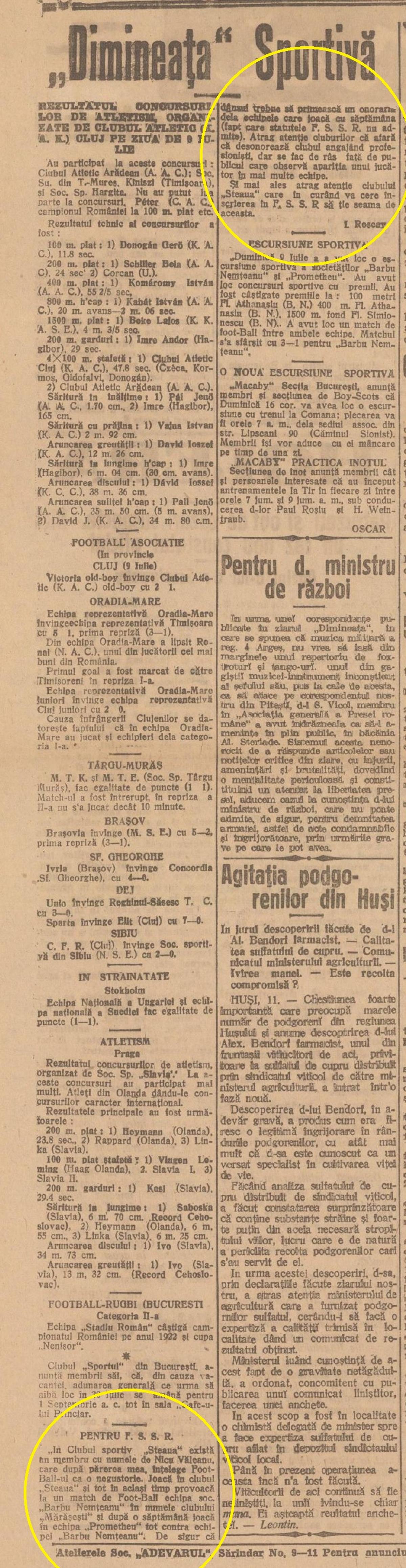 Steaua și Dinamo, echipele interbelice