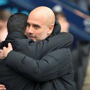 Mikel Arteta și Pep Guardiola în Manchester City - Arsenal // foto: Guliver/gettyimages