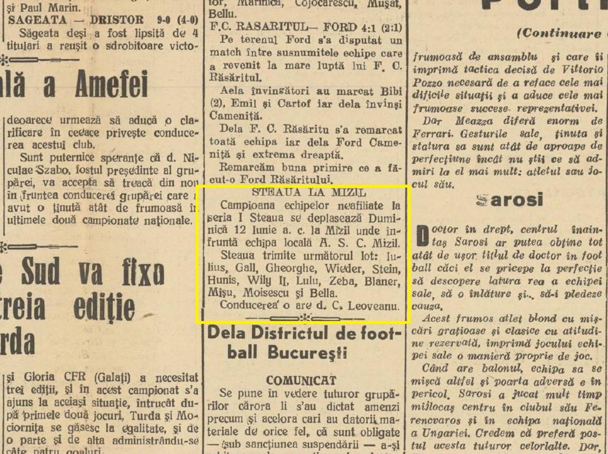 Steaua și Dinamo, echipele interbelice