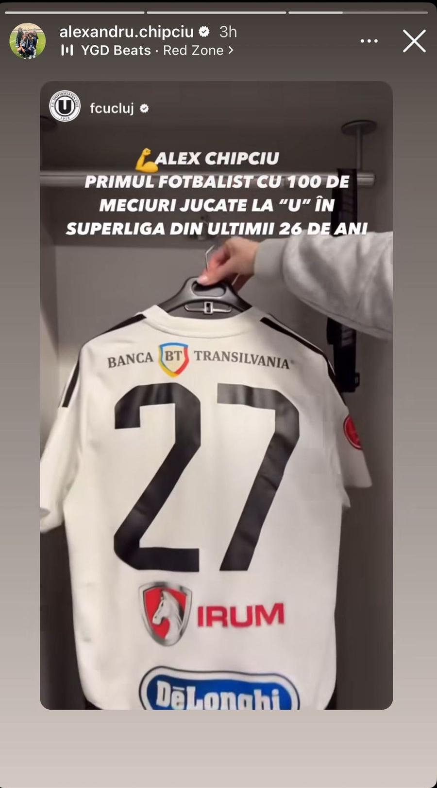 Alex Chipciu a intrat în istorie la U Cluj - CFR! E primul jucător din acest secol