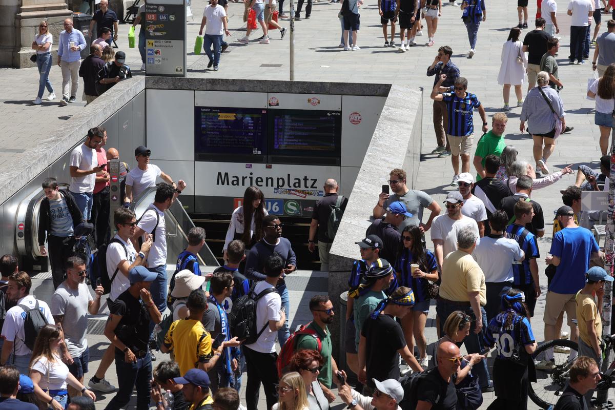 Atmosfera finala liga campionilor Marienplatz