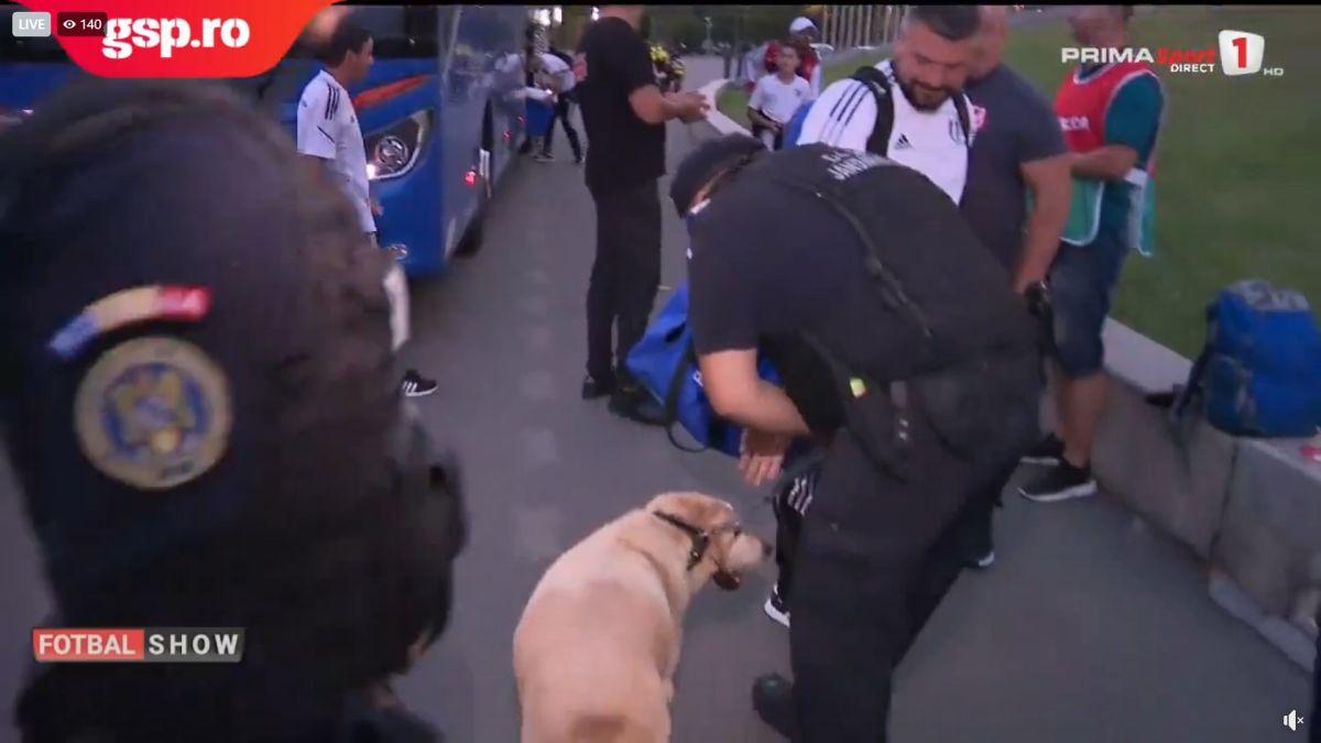 FOTO FCSB - FCU Craiova, câinii miros gențile oltenilor de explozibil 31.07.2022