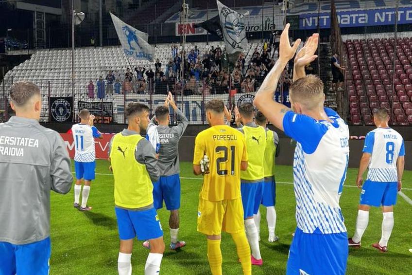 Oltenii s-au întors cu un punct din Gruia / Sursă foto: Facebook@ Universitatea Craiova