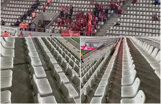 Lecție de bun simț » Cum arăta sectorul fanilor oaspeți după Dinamo - Sepsi