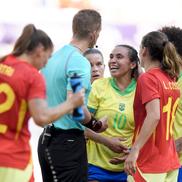 Momentul faultului criminal comis de Marta în Brazilia - Spania 0-2 / Foto: Getty Images