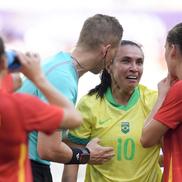 Momentul faultului criminal comis de Marta în Brazilia - Spania 0-2 / Foto: Getty Images