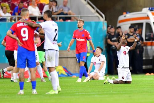Jucătorii de la FCSB, dărâmați după eșecul cu Shkendija/ foto: Cristi Preda (GSP)