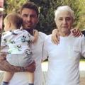 Spiridon Mutu, alături de Adrian Mutu, fiul său, și nepoți / Sursă foto: Facebook