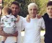 Spiridon Mutu, alături de Adrian Mutu, fiul său, și nepoți / Sursă foto: Facebook