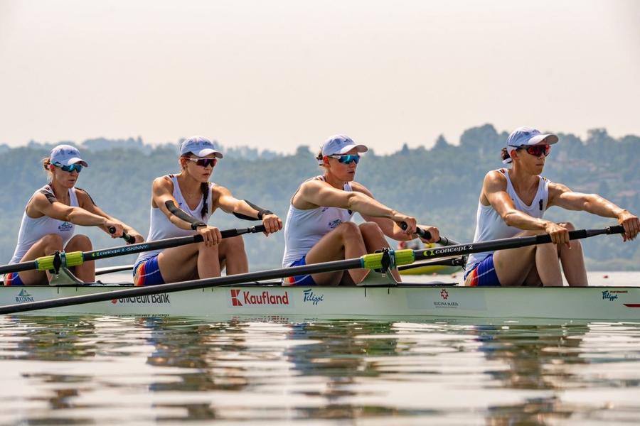 Barca 4 rame feminin - Campionatele Europene Varese 2026 Foto: FR Canotaj/Balint Czucz Două medalii de aur pentru România la Campionatele Europene de canotaj de la Varese, ambele la dublu rame, Simona Radiș și Adriana Adam, apoi Florin Lehaci și Ștefan Berariu!
