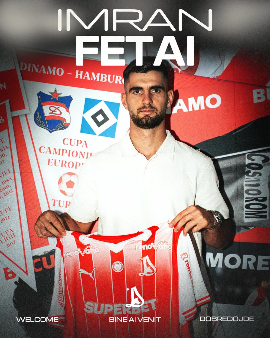 Imran Fetai, prezentat oficial la Dinamo // foto: facebook FC Dinamo București Dinamo și-a întărit apărarea » Noul fundaș central a fost prezentat oficial