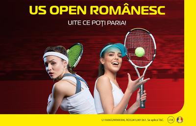 US Open românesc! 3 motive să stai conectat în aplicație și să pariezi ca un as pe fetele noastre, la tenis