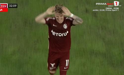 CFR Cluj - FC Voluntari | Claudiu Petrila (21 de ani) a deschis scorul cu un gol superb. Extrema stângă ar putea ajunge în Ligue 1.