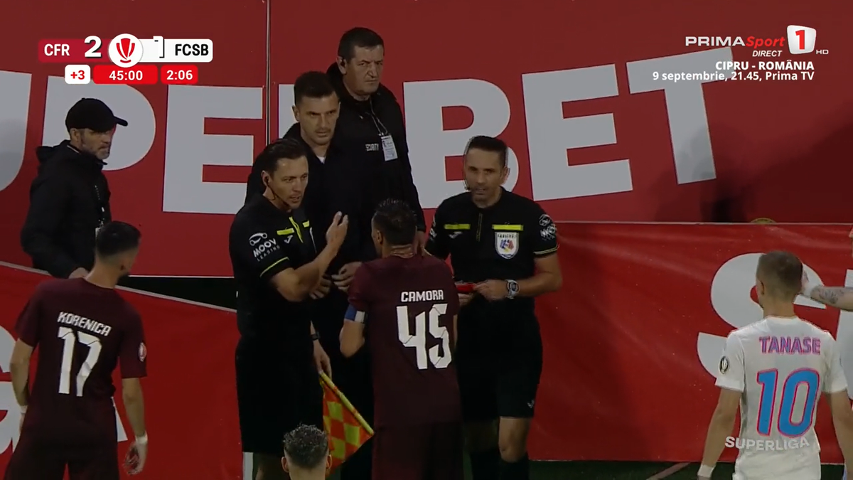 Cartonaș roșu Cristi Balaj în CFR - FCSB