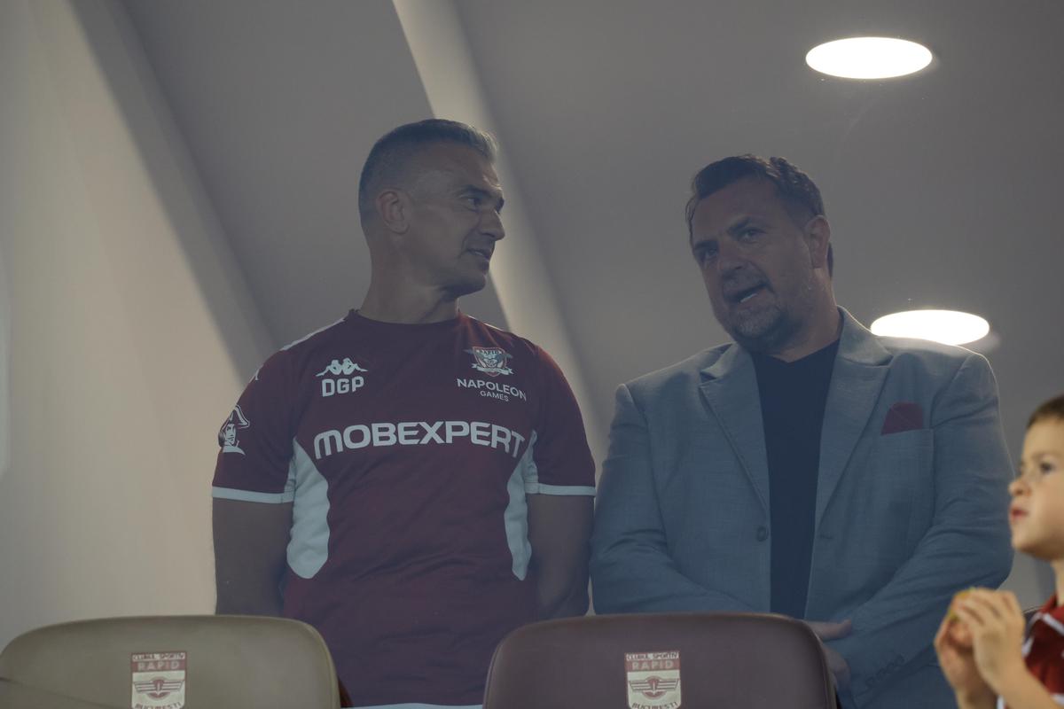 Mircea Rednic, Daniel Pancu, Horia Brenciu, Andi Moisescu și Gheorghe Hagi la Rapid - Universitatea Craiova