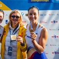 Elisabeta Lipă alături de Adriana Adam și Simona Radiș la CM 2026 Foto: FR Canotaj/Balint Czucz