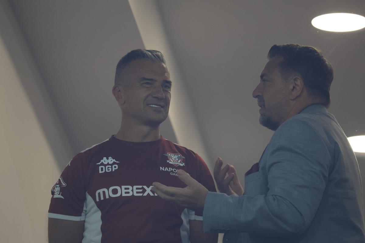 Mircea Rednic, Daniel Pancu, Horia Brenciu, Andi Moisescu și Gheorghe Hagi la Rapid - Universitatea Craiova
