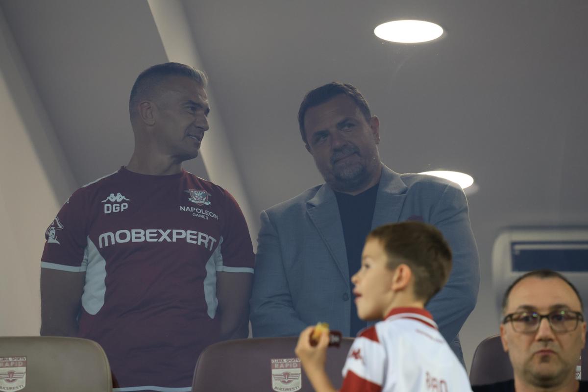 Mircea Rednic, Daniel Pancu, Horia Brenciu, Andi Moisescu și Gheorghe Hagi la Rapid - Universitatea Craiova